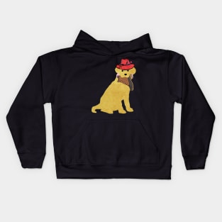 Preppy Dog Golden Retriever Duck Boot Kids Hoodie